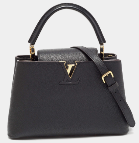 Louis Vuitton Black Taurillon Leather Capucines PM Bag